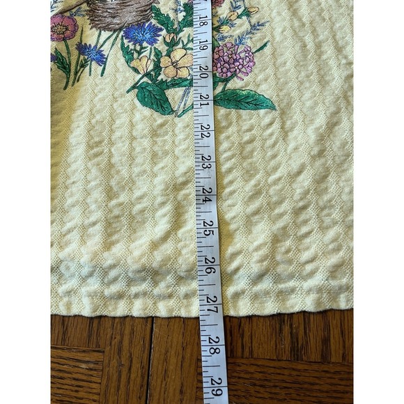 Vintage 90s Basic Editions Bird House Garden Flowers T Shirt Womens Sz 1X Yellow - Picture 9 of 9